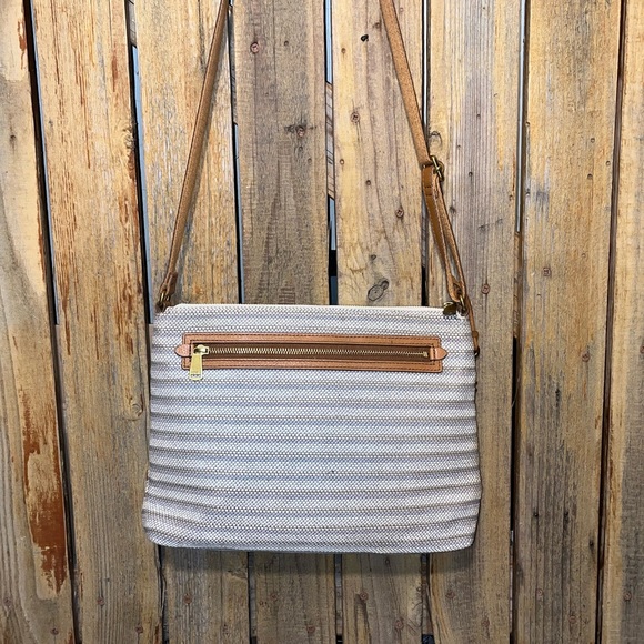 Fossil Canvas Bag with With Leather Trim - Picture 9 of 12